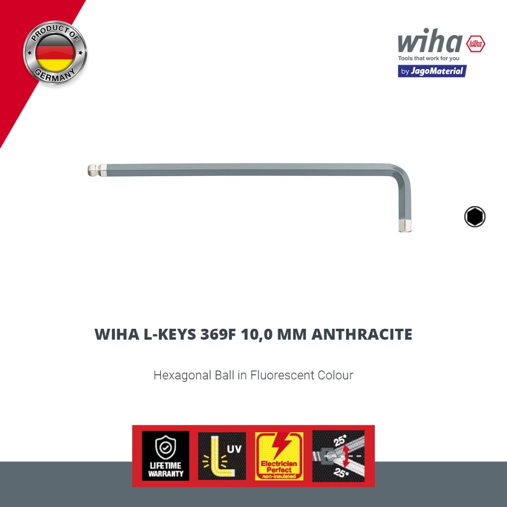 Wiha L-Keys 369F 10mm Anthracite - L-Key หกเหลี่ยม