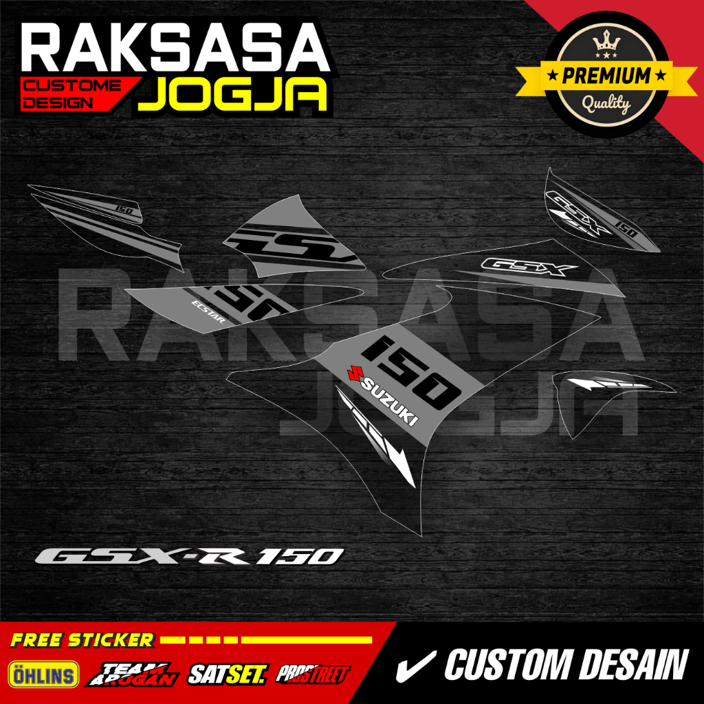 SUZUKI GSX 150R RACE STRIPING TRANSPARENT DOFF GLOSSY VINYL ALREADY CUT JUST STICK คุณภาพระดับพรีเมี