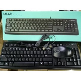 คีย์บอร์ด + เมาส์ Logitech USB MK120 สีดํา MK 120