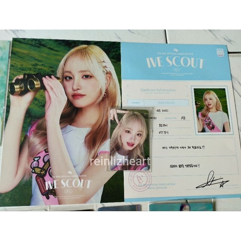 IVE SCOUT Liz Kim Jiwon Dive Member set Photocard Official