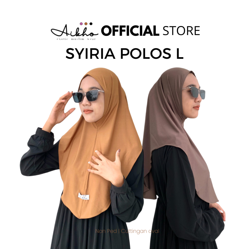 AIKHO OFFICIAL STORE Instant Syrian Bergo Hijab Size L Non Pet Jersey Balloon Material