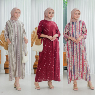 Daster Dress Rayon Motif Lengan 3/4 Terbaru Kekinian Viscose Premium - Fayha by Biansa Style