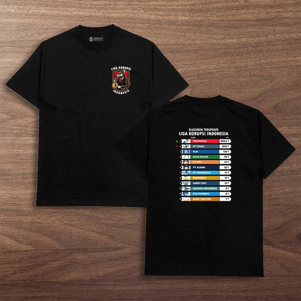 KATUN V633 เสื้อยืดอินโดนีเซีย Corruption League ผ้าฝ้ายหวี