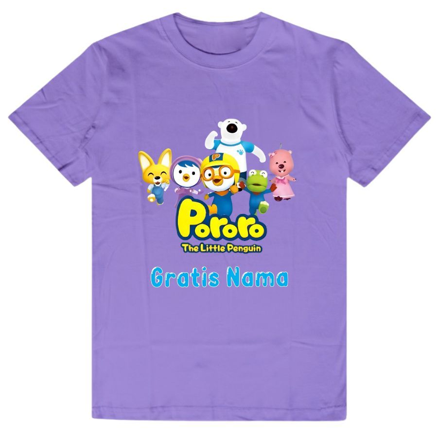 เสื้อยืด Pororo The Little Penguin สําหรับเด็กชายและเด็กหญิงพร้อมเสื้อยืดแขนสั้น Pororo