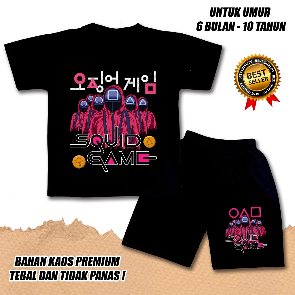 KATUN BOYS SHORT-SLEEVED SUITS, BOYS T-SHIRTS, SQUID GAME 2, DTF COTTON MATERIAL