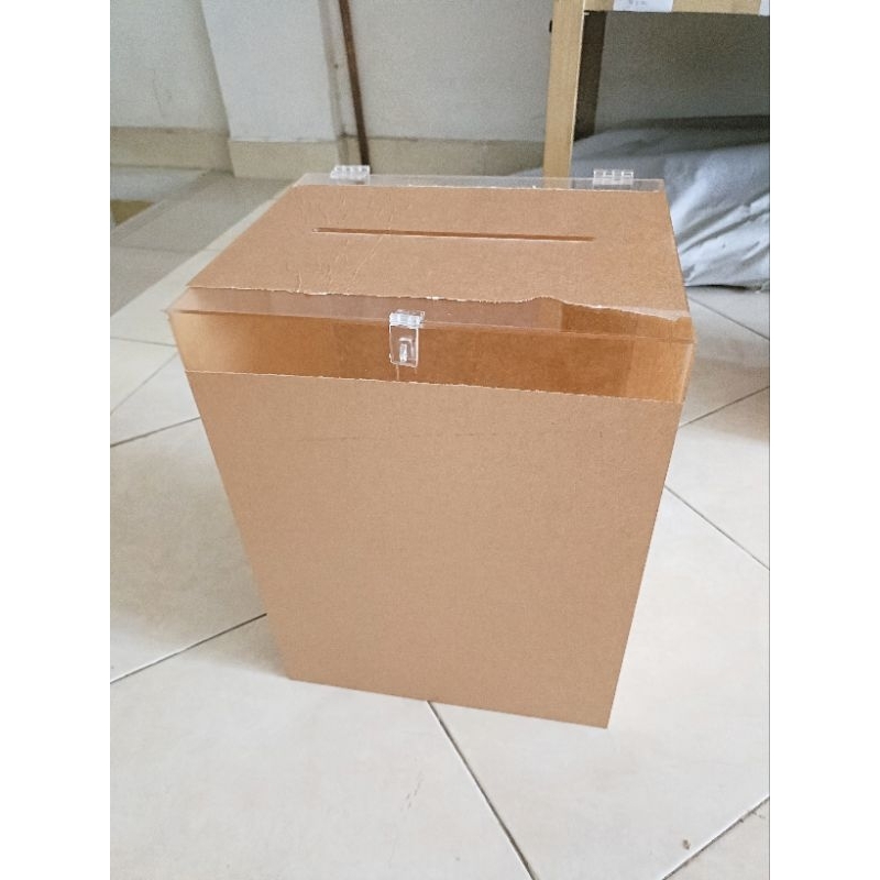 ACRYLIC LOTTERY BOX SARAN BOX CHARITY BOX 30X30 2MM