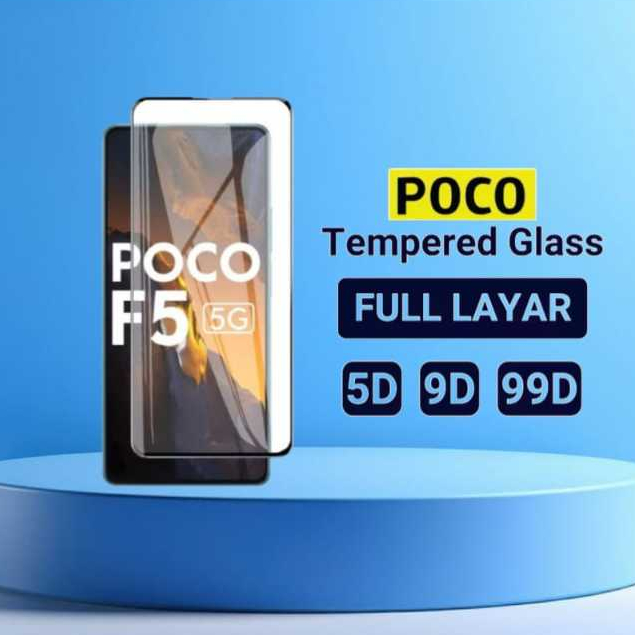 LAYAR กระจกนิรภัยแบบเต็มหน้าจอ 5D Poco F6 F6 Pro F5 F5 Pro F4 F4 GT F3 F3 GT F2 F2 Pro C75 C65 C55 C
