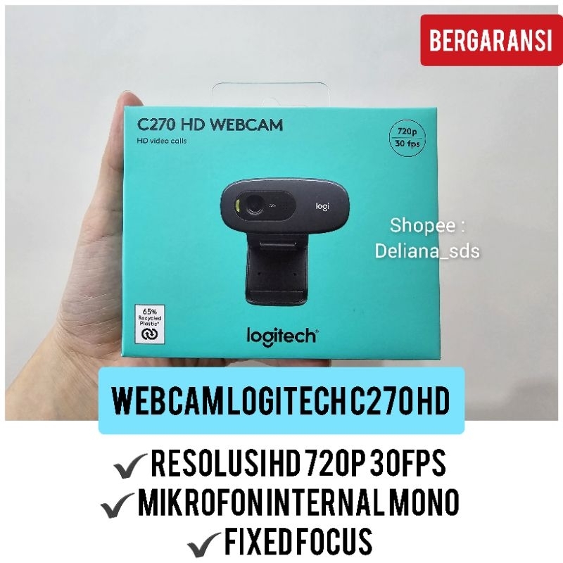 เว็บแคม Logitech C270 HD พร้อมการรับประกันอย่างเป็นทางการ 1 ปี เว็บแคม Logitech C270 720p