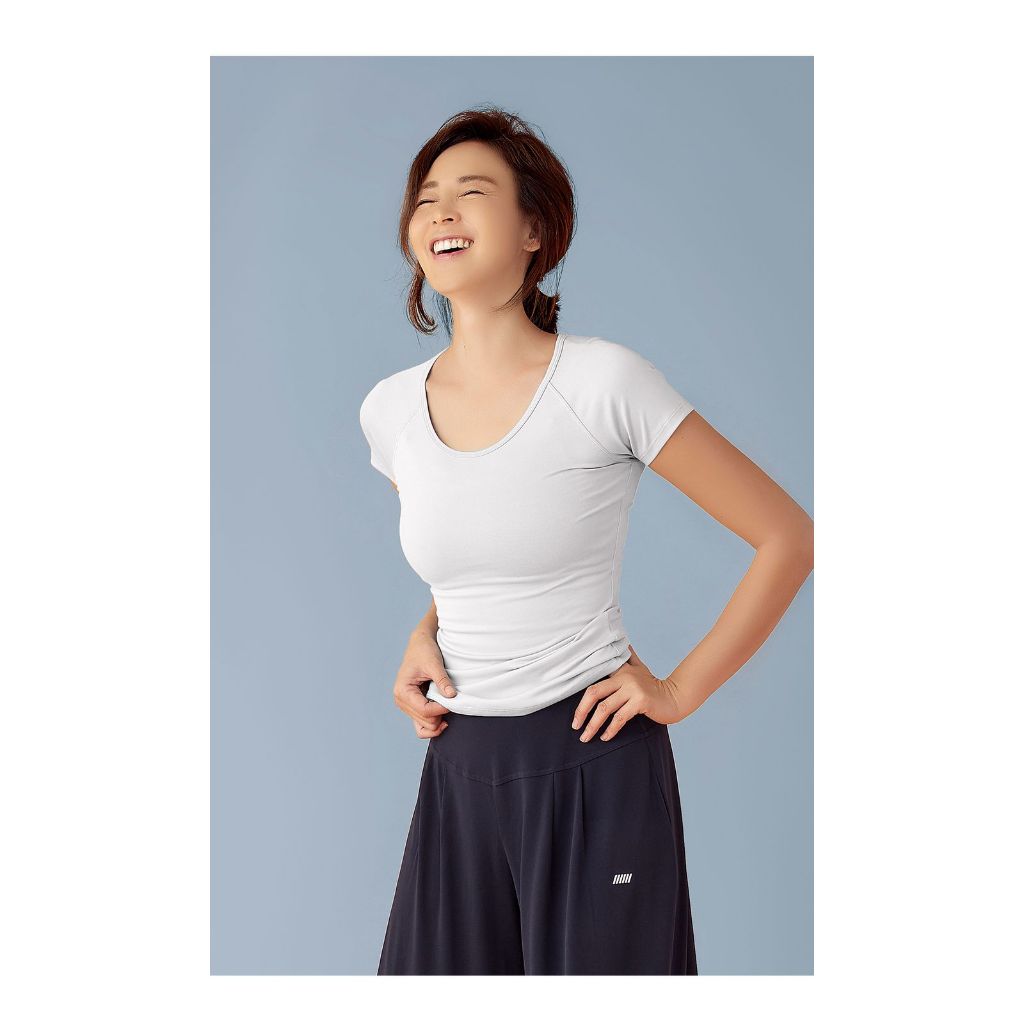 PLVD Plain Sport เสื้อยืดแขนสั้น Tees คอ Ouval STL DEEFFECT MINOR ชุดกีฬาผู้หญิง Poundfit Gym โยคะ