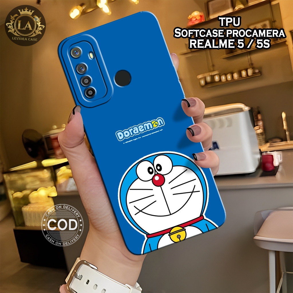 HP เคส Realme 5 / 5s รุ่นล่าสุด - เคส Leviora - เคสแฟชั่น Doraemon - เคส Realme 5 / 5s ล่าสุด - เคสก