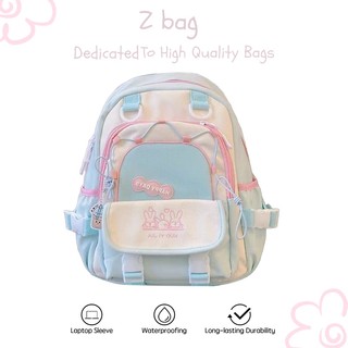 Tas sekolah macaroon tas cewek korean style Kuliah tas ransel laptop kapasitas besar lucu wanita cantik backpack