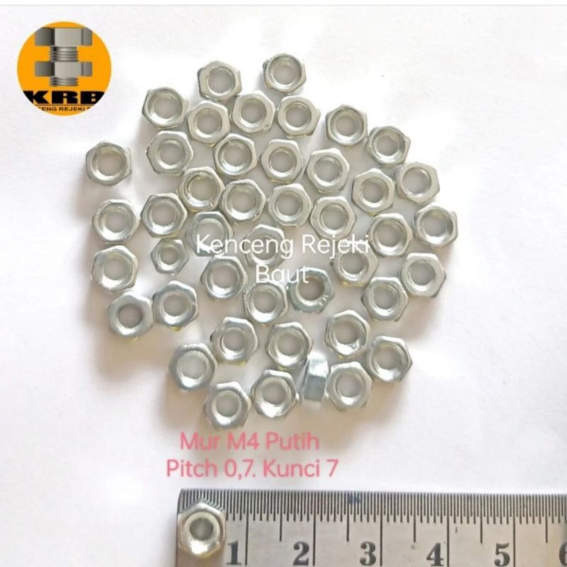 [เนื้อหา 100 ชิ้น] M4 Nuts / Hex Nuts M4x0.7