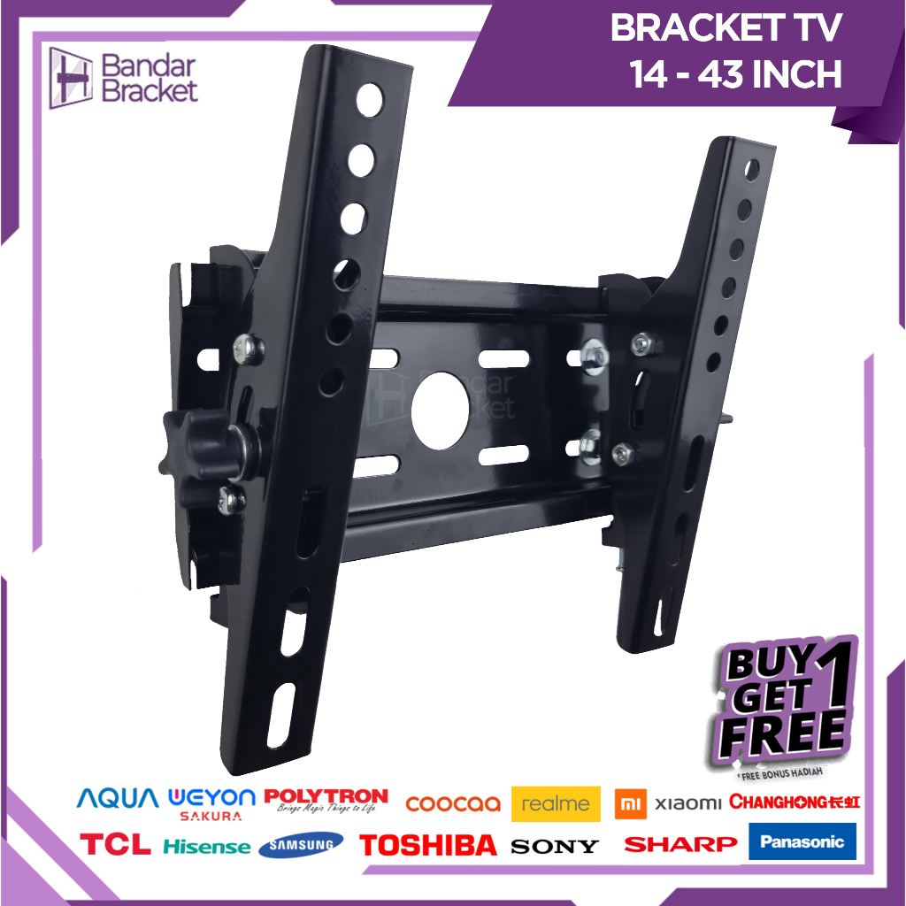 GANTUNGAN LCD LED TV Bracket 32 40 43 24 21 29 17 14 นิ้วรับประกัน Fit 14 - 43 In 2 Way Universal TV