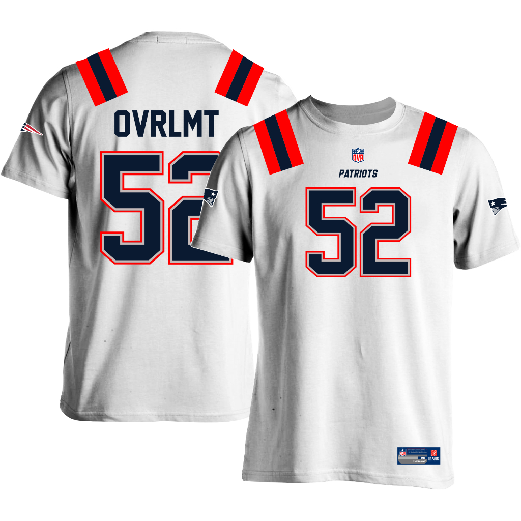 OVERLIMIT PATRIOTS TSHIRT เสื้อยืดฟุตบอลอเมริกัน | เสื้อยืดโอเวอร์ไซส์ | สตรีทแวร์ | PATRIOTS 52