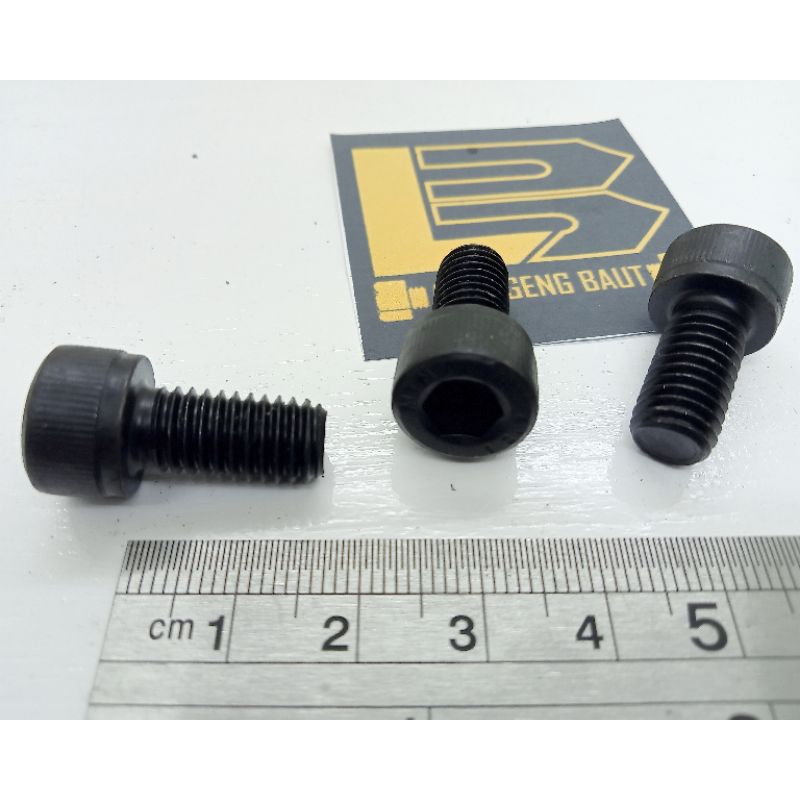 Bolt L M8 X 16 BLACK / STEEL 12 an L KEY 6 M8x16