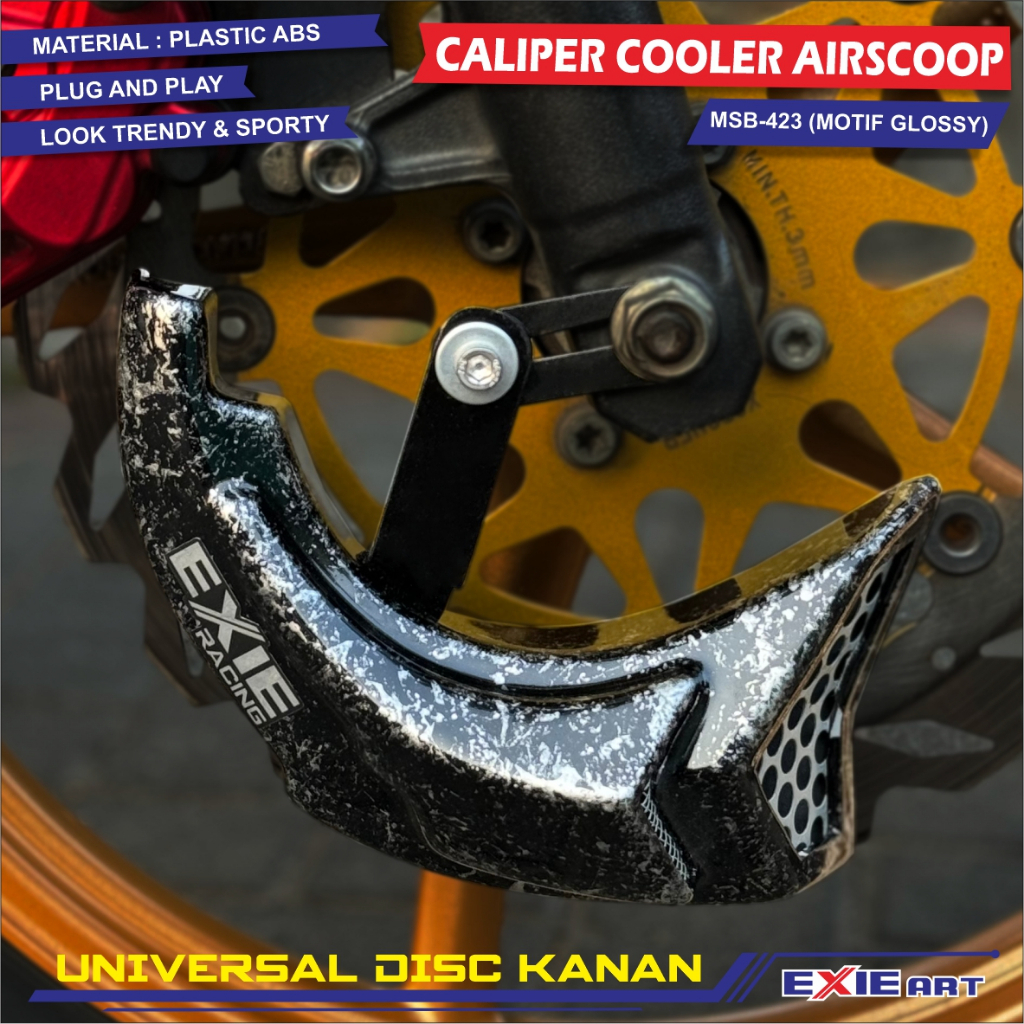 ฝาครอบคูลเลอร์คาลิปเปอร์ Airscoop ด้านขวาสากล - เครื่องทําความเย็นคาลิปเปอร์รถจักรยานยนต์ Exie Art