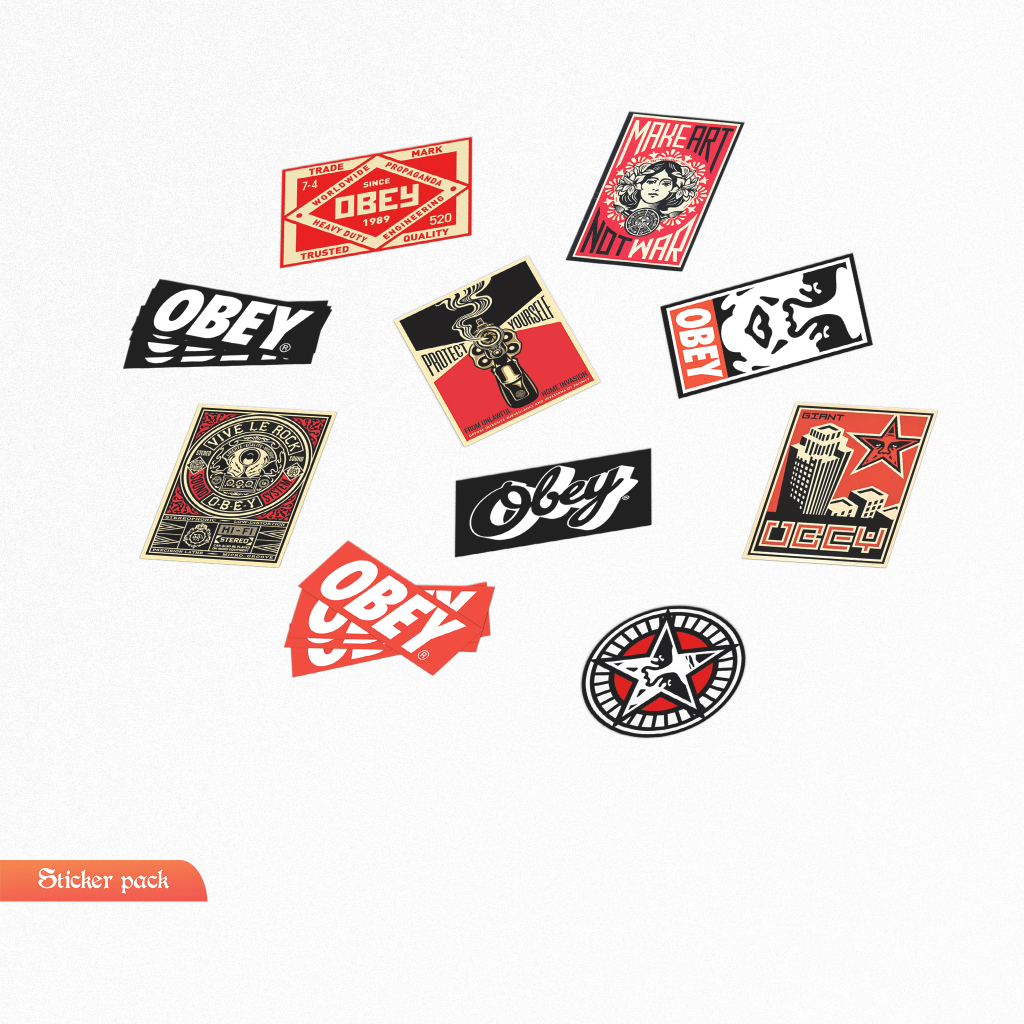 Distro Stickers Brand OBEY Sticker Pack