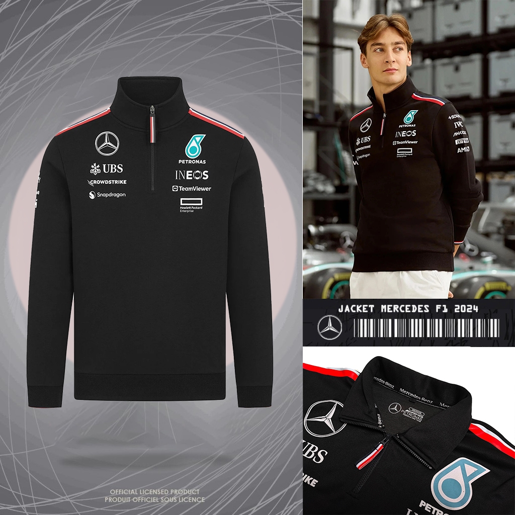 JACKET F 1 2024 | เสื้อแจ็คเก็ตผู้ชาย COOL ใหม่ล่าสุด | ทีม F1 RACING CREWNECK HALFZIP JACKET