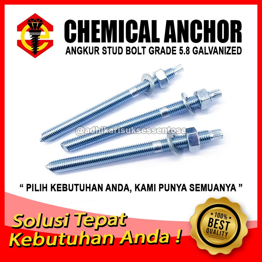 สมอเคมี M8x110 / Stud Bolt 8 MM / สมอเคมี M8 เกรด 5.8