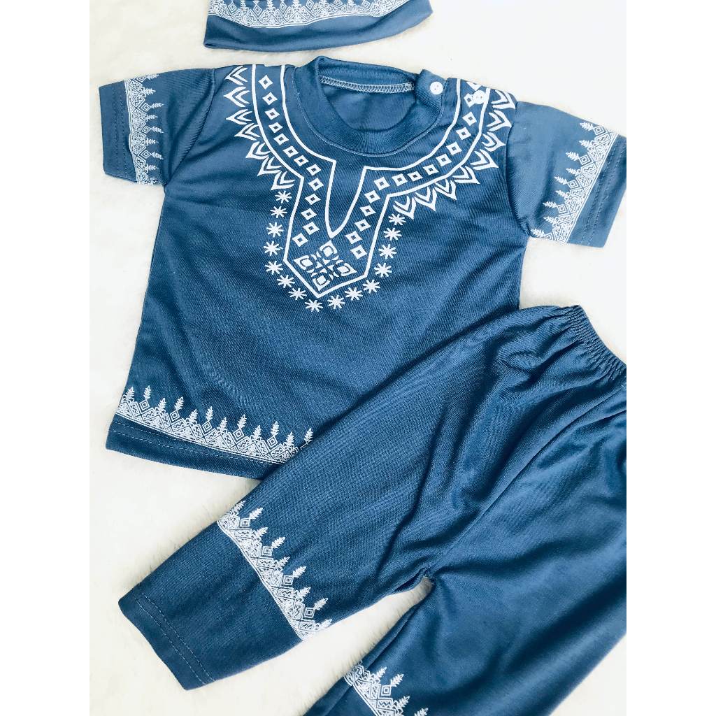 Baby Koko Suit Pants เสื้อเชิ้ตมุสลิม Ramadan Eid เสื้อผ้าเด็ก Bonus Peci อายุ 3-12 เดือน