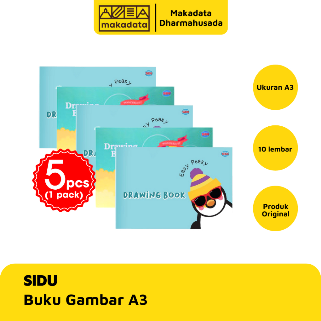 DRAWING BOOK / SIDU DRAWING BOOK A3 SIZE (1 PACK CONTAINS 5 ชิ้น)