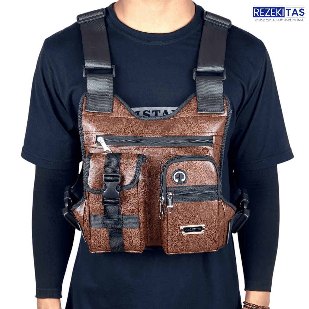 Polo Amstar Chest Bag Waterproof Tactical Rig Bag Sporty Leather Chest Bag