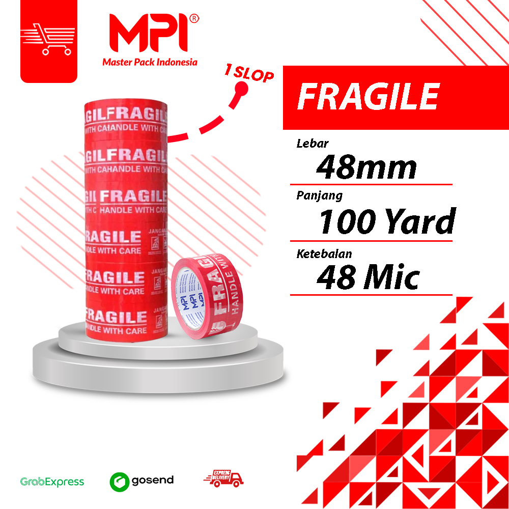 MERAH 1 SLOP [6 ชิ้น] เทปจุ่มแดง MPI DONT SLASH 48MM X 100 YARD 48 MICRON
