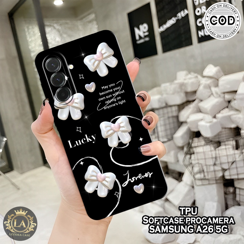 HP เคส Samsung A26 5G รุ่นล่าสุด - เคส Leviora - เคสแฟชั่นสีดํา - Samsung A26 5G Softcase - เคสกล้อง