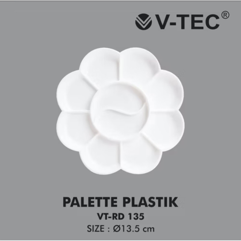 V-Tec VT-RD 135 & VT-RD 185 พาเลทสีน้ําดอกไม้สีขาว / ที่ใส่สีน้ํา / แผ่นสีน้ํา