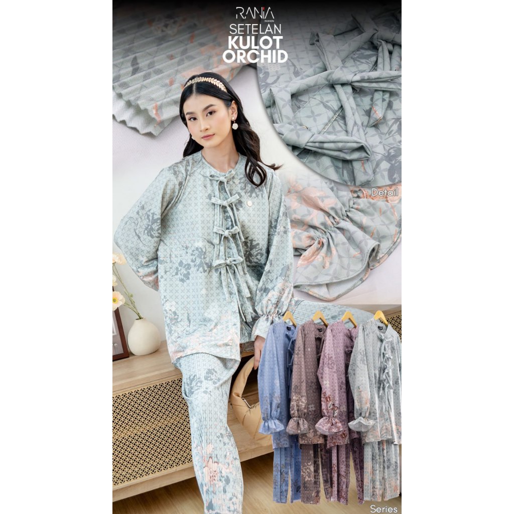 Rania Fashion - ชุดสูท Culottes Orchid - วัสดุ Monly กํามะหยี่