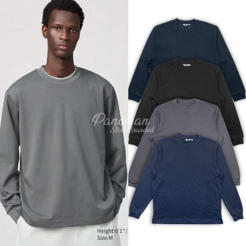 UNIQLO AIRISM เสื้อยืดแขนยาวผู้ชาย OVERSIZE