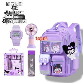 PAKET PREMIUM-Tas ransel sekolah anak perempuan TK/SD/SMP tas karakter my melody kuromiii tas gendong tebal tas  fashion kekinian terbaru