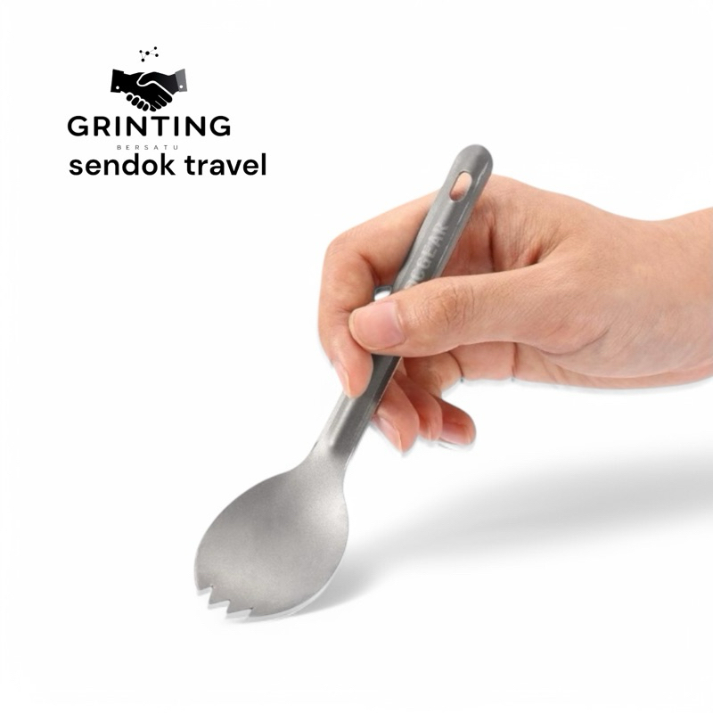 ช้อนตั้งแคมป์ไทเทเนียม / Spork Outdoor Camping Cutlery Titanium Long Handle Cutlery - SC116 - ช้อนแค