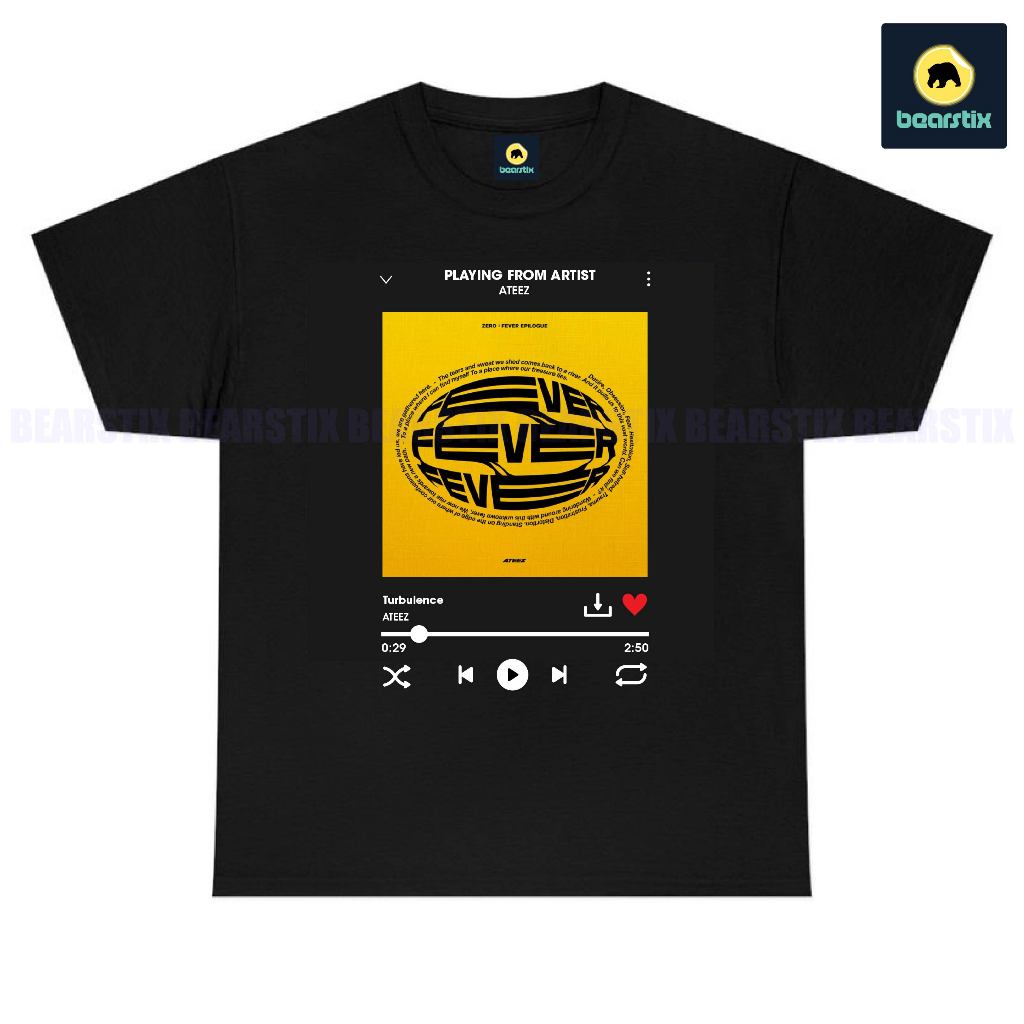ATEEZ Turbulence T-Shirt - เสื้อยืด Atiny Spotify - เสื้อ Kpop Idol Jongho Wooyoung Mingi