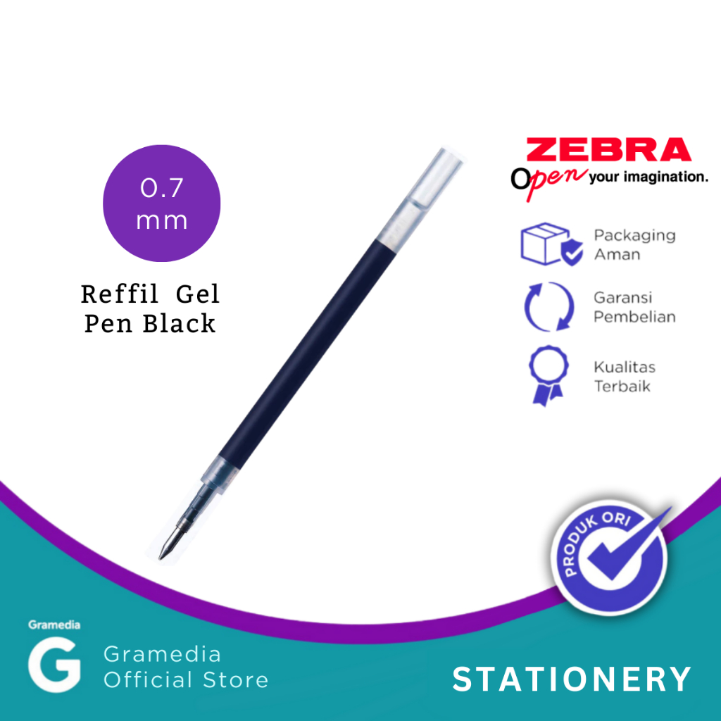 Zebra Sarasa Refill - ไส้ปากกาดํา Med 0.7