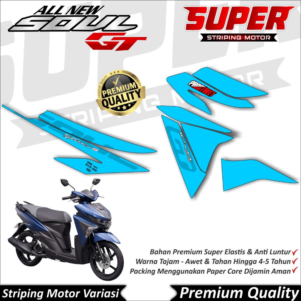 Soul GT 125 สติ๊กเกอร์ Anti-Fade Cool Soul GT 125 Striping Yamaha Soul GT 125 Plain Striping