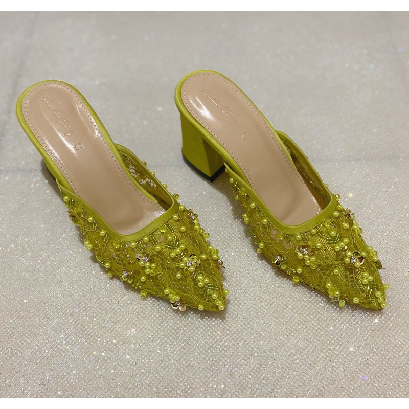 HIJAU MEIRA GREEN LIME WEDDING SHOES WEDDING SHOES PARTY SHOES