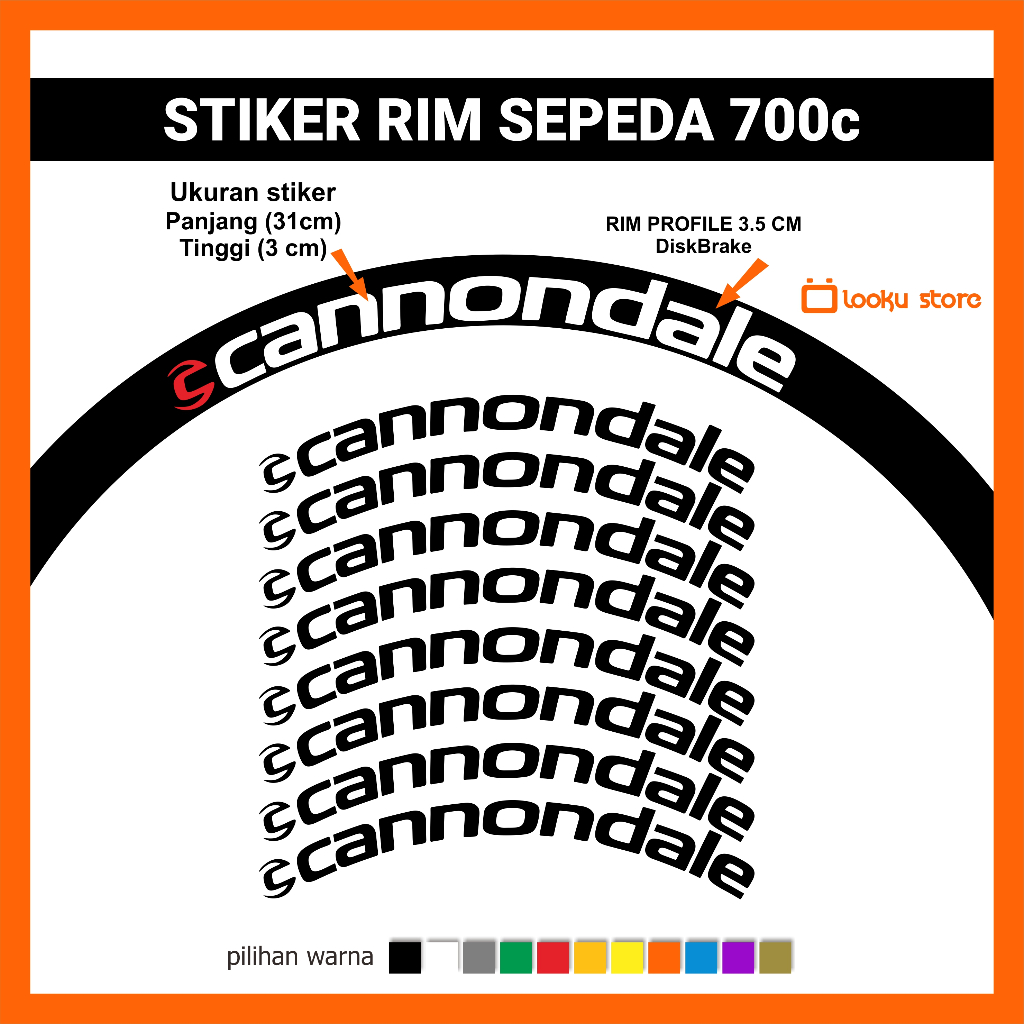 Cannondale 700c Profile 35 mm Rim Sticker - Roadbike Rim Sticker