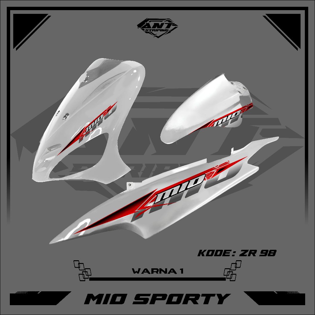 Mio Sporty Striping Sticker with Cool Balab Motif, Semifull, Clear Transparent Material ZR98