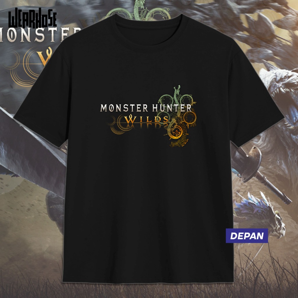 MONSTER HUNTER WILDS MH โลโก้เสื้อยืด MHW Unisex อะนิเมะเกมเสื้อยืดสําหรับผู้ชายและผู้หญิง Wearsose 