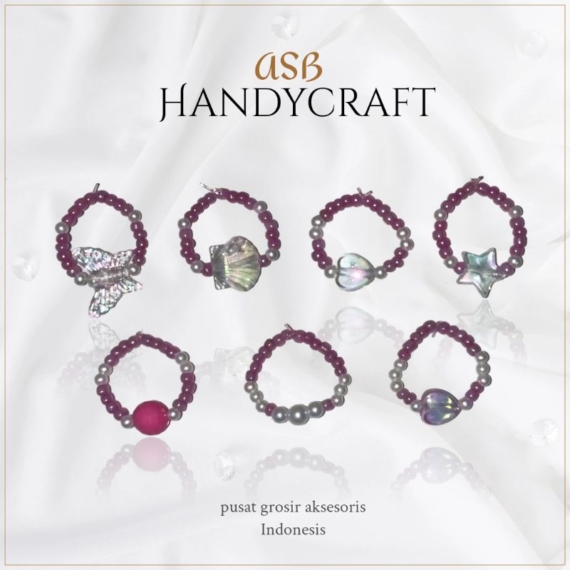 [CMM068] 1 ชิ้น - แหวนลูกปัดสีซีรีส์พรีเมี่ยม