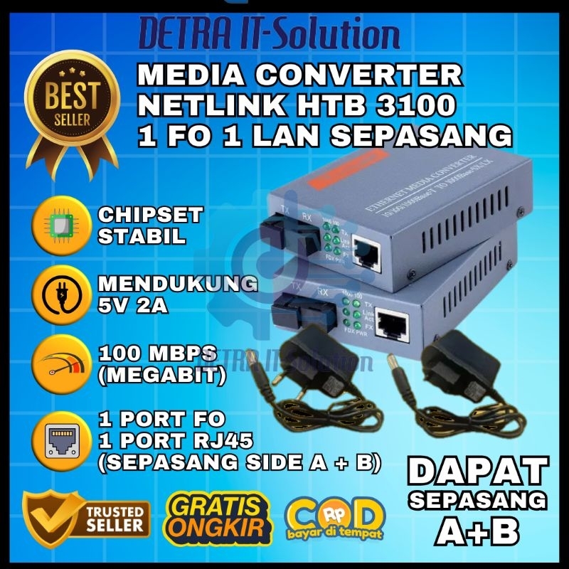 HTB-3100 คู่ A+B 1 ชุด Netlink HTB3100 ไฟเบอร์ออปติก HTB 3100 สื่อ