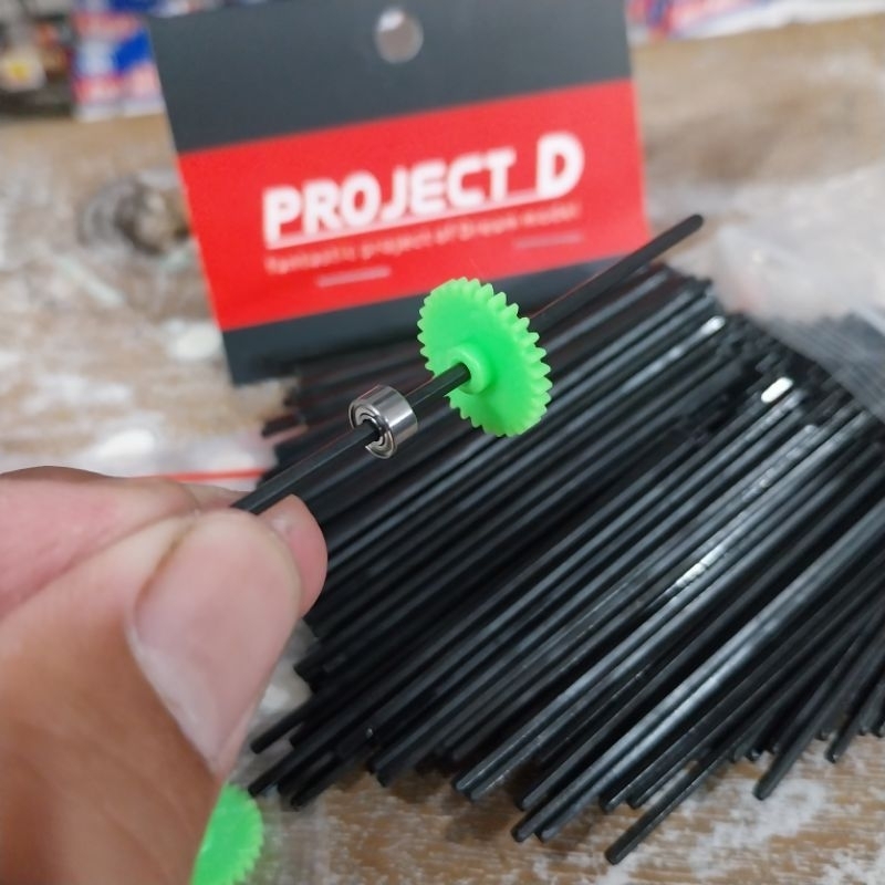 BLACK PROJECT D HARD SHAFT / TAMIYA 72MM BLACK PROJECT D WHEEL AXLE (2PCS)