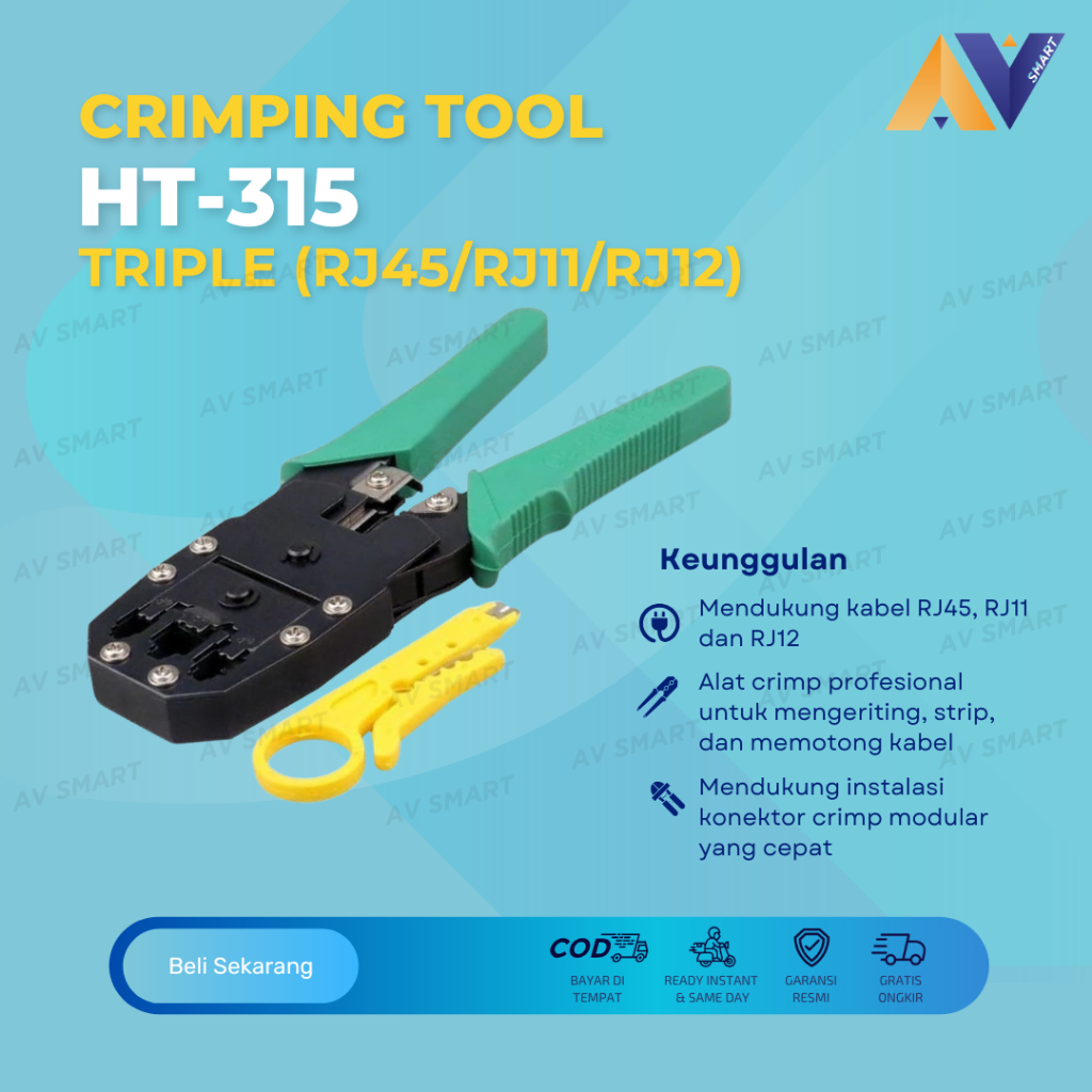 เครื่องมือจีบ HT-315 Triple RJ45 / RJ11 / RJ12 CRIMPING คีม