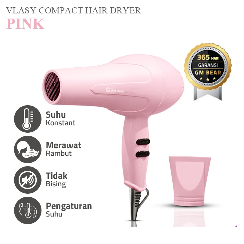 Shop.Eazy Hair Dryer สีชมพู 1967 - Vlasy Hairdryer Compact Hair Blower Tool