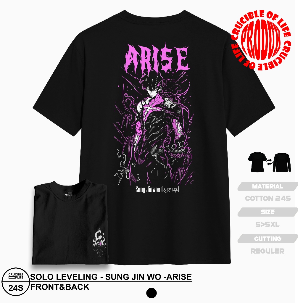 ANIME TSHIRT DISTRO SOLO LEVELING - SUNG JINWOO EARISE