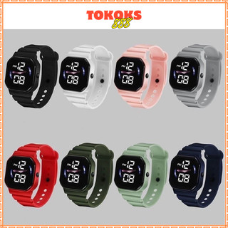 KS Jam Tangan LED Digital Pria Wanita Rubber Electronic Fashion Couple Anak Remaja Premium RM062