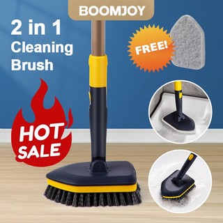 Boomjoy baru 2 in1 Pembersih kamar mandi,pembersih lantai kamar mandi,sikat kamar mandi gagang panjang