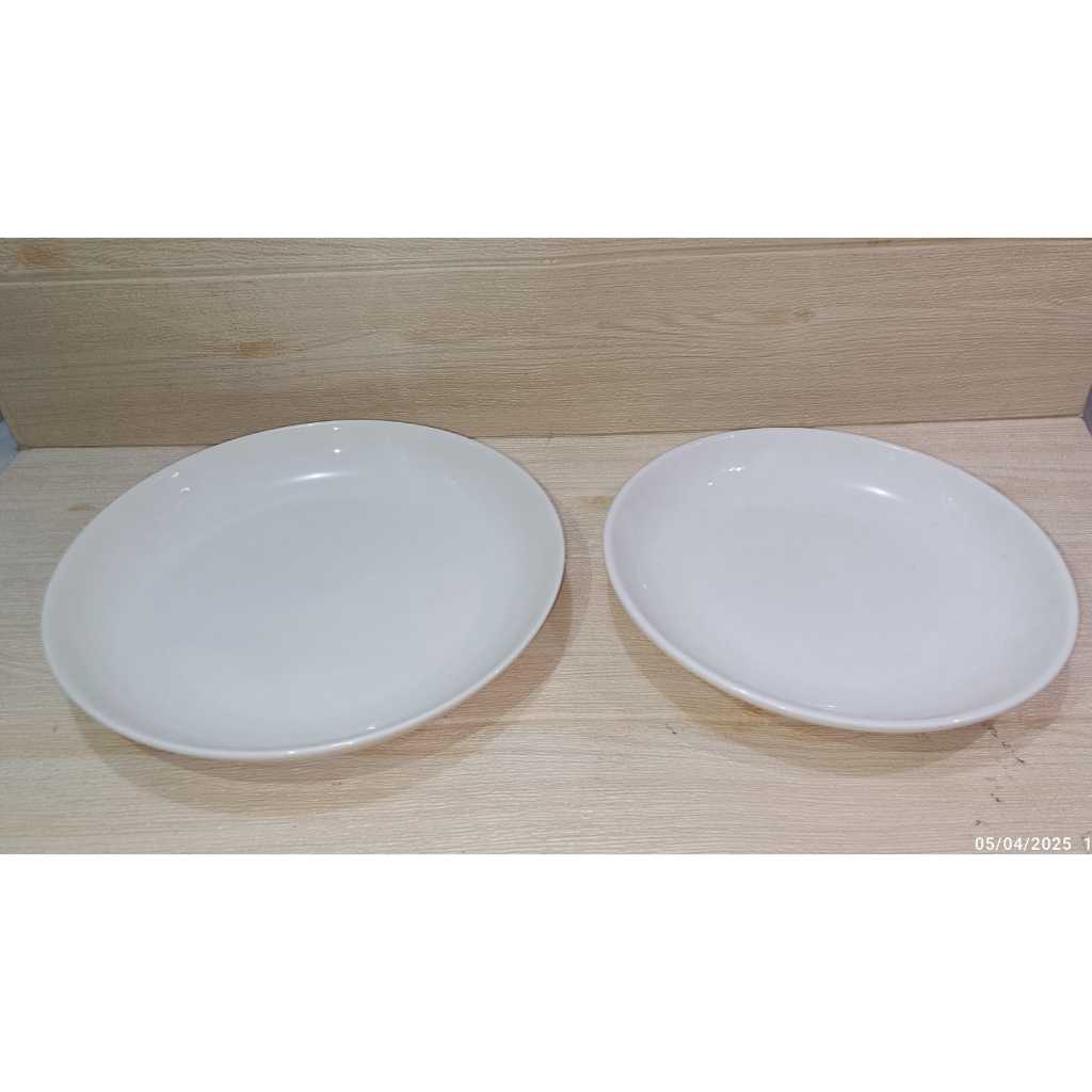 จานอาหารค่ําเซรามิก ICECERAMIC LY1-02 9" นิ้ว / LY1-35 10" สีขาวธรรมดา