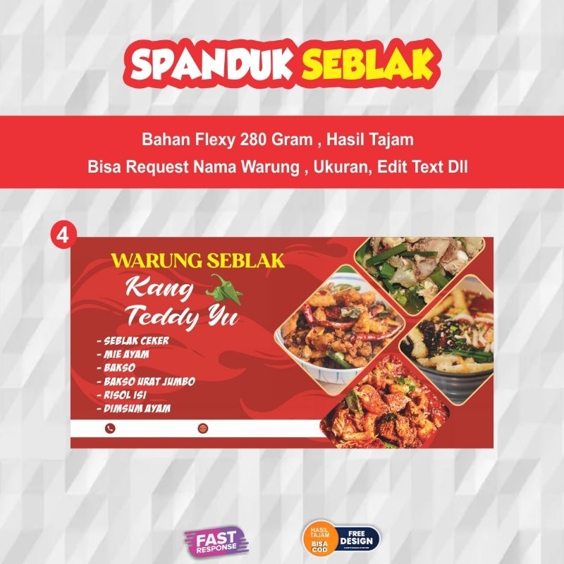 แบนเนอร์ Seblak แบบกําหนดเองพร้อมดีไซน์ฟรี